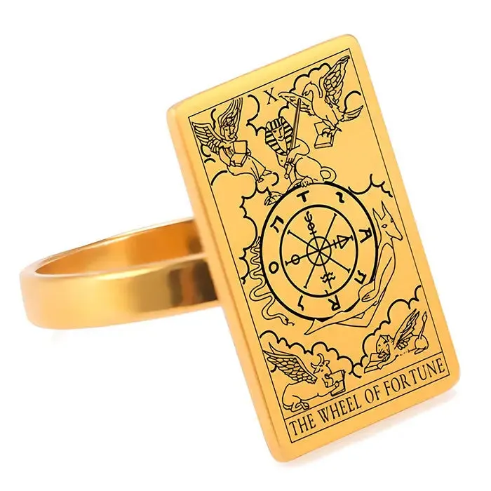 Y2K Tarot Card Rings in Stainless Steel for Destiny Lovers