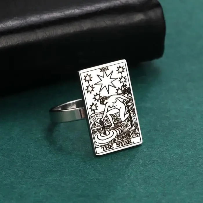 Y2K Tarot Card Rings in Stainless Steel for Destiny Lovers