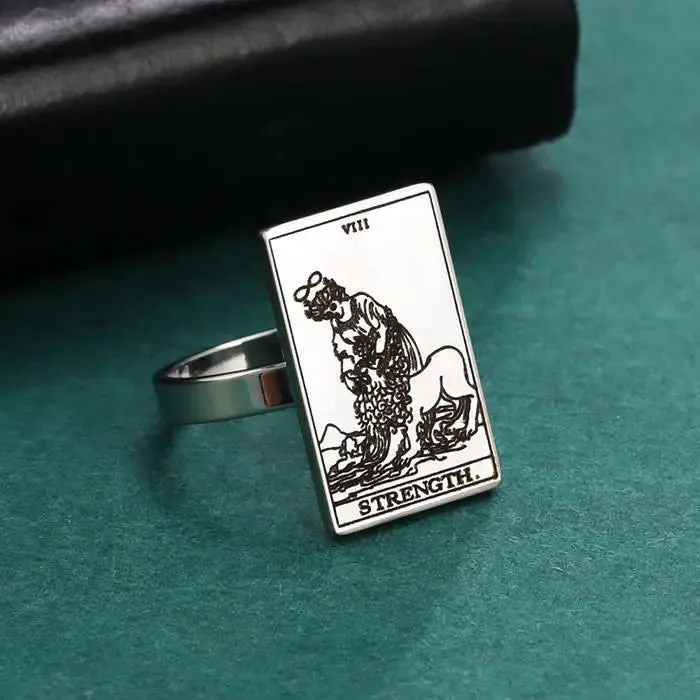 Y2K Tarot Card Rings in Stainless Steel for Destiny Lovers