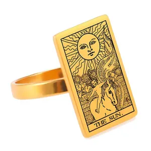 Y2K Tarot Card Rings in Stainless Steel for Destiny Lovers