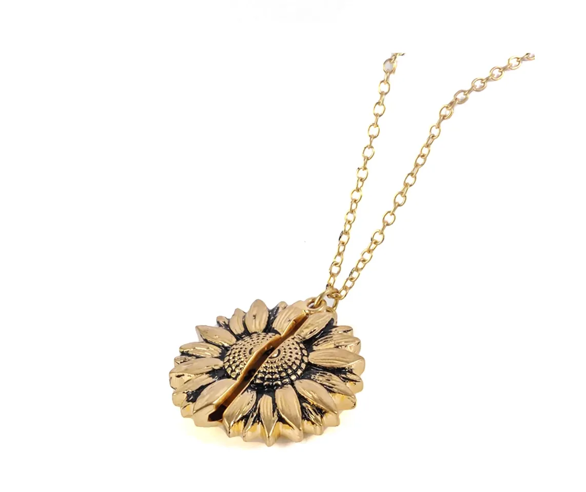 You Are My Sunshine Sunflower Necklace