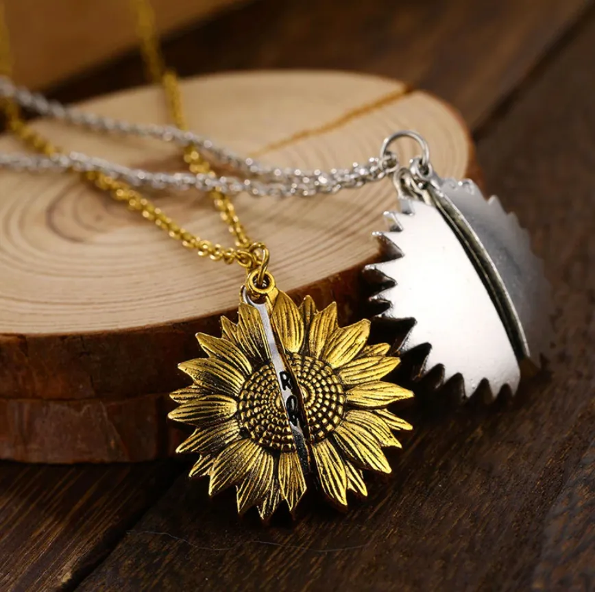 You Are My Sunshine Sunflower Necklace