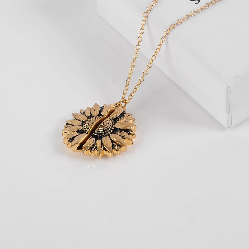 You Are My Sunshine Sunflower Necklace