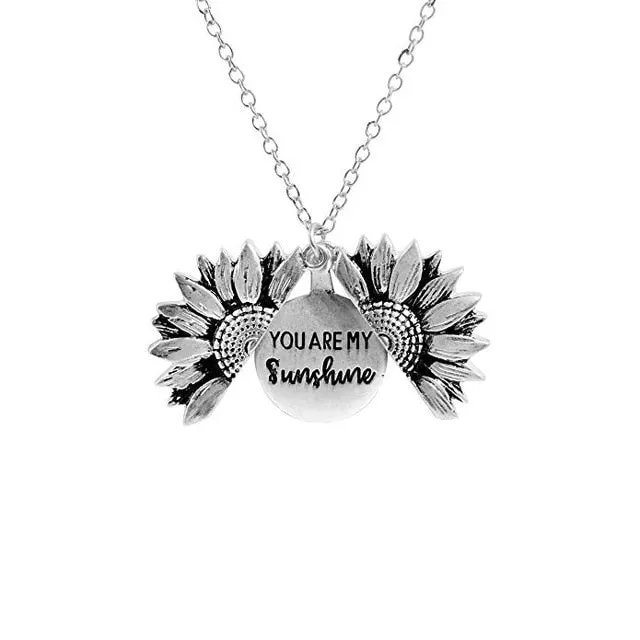 You Are My Sunshine Sunflower Necklace