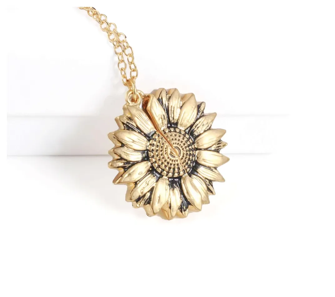 You Are My Sunshine Sunflower Necklace
