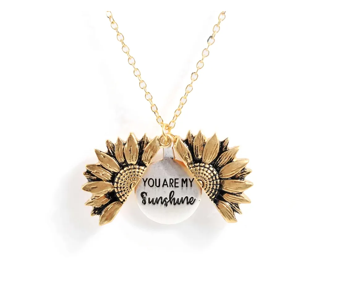 You Are My Sunshine Sunflower Necklace