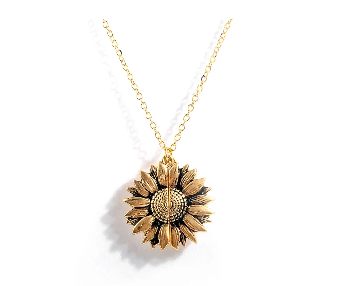 You Are My Sunshine Sunflower Necklace