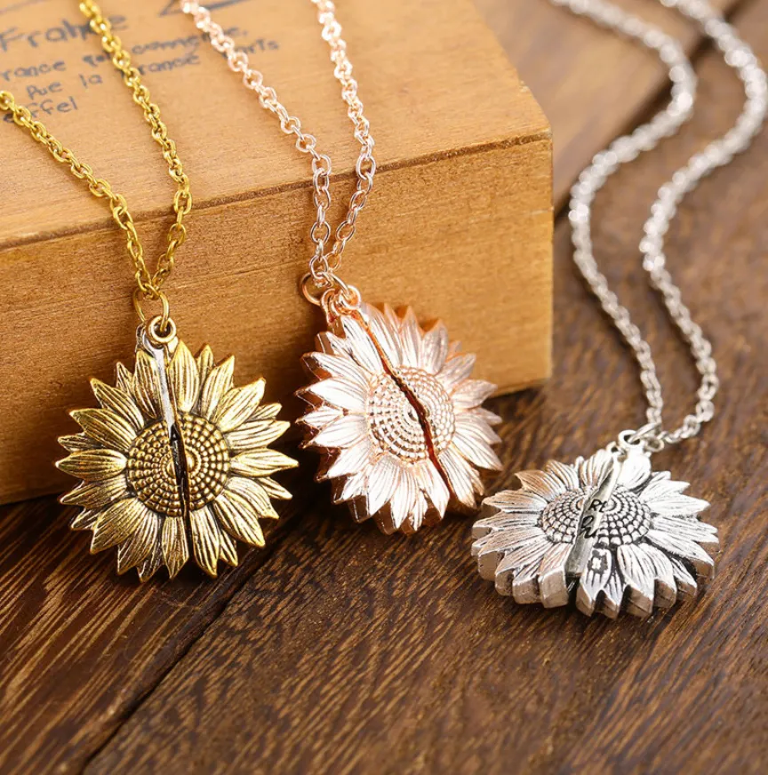 You Are My Sunshine Sunflower Necklace