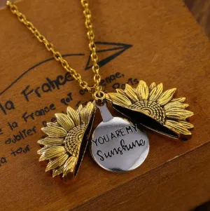 You Are My Sunshine Sunflower Necklace