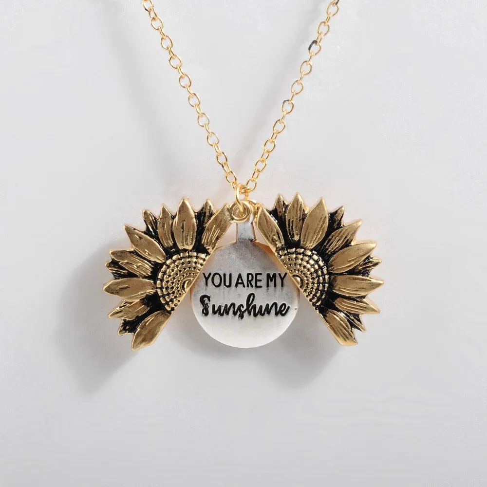 You Are My Sunshine Sunflower Necklace