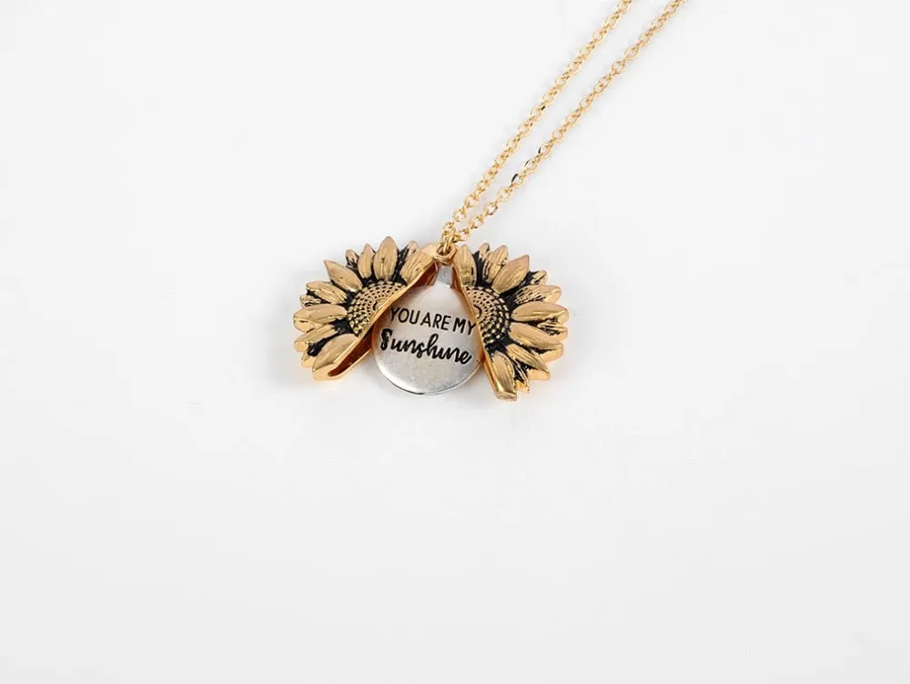 You Are My Sunshine Sunflower Necklace