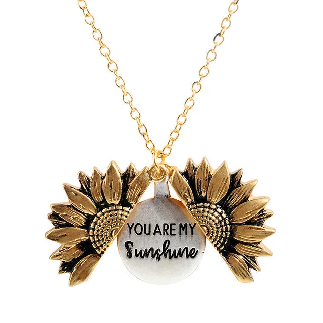 You Are My Sunshine Sunflower Necklace