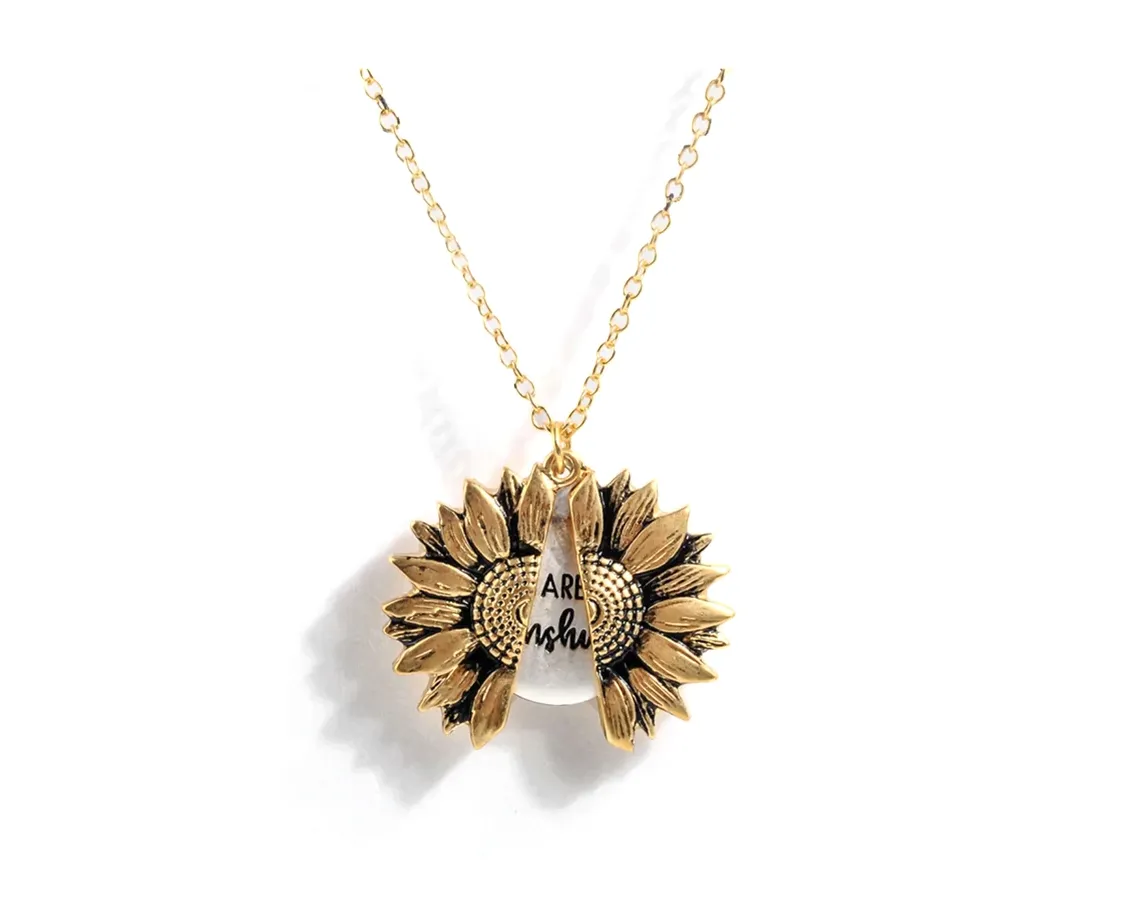 You Are My Sunshine Sunflower Necklace
