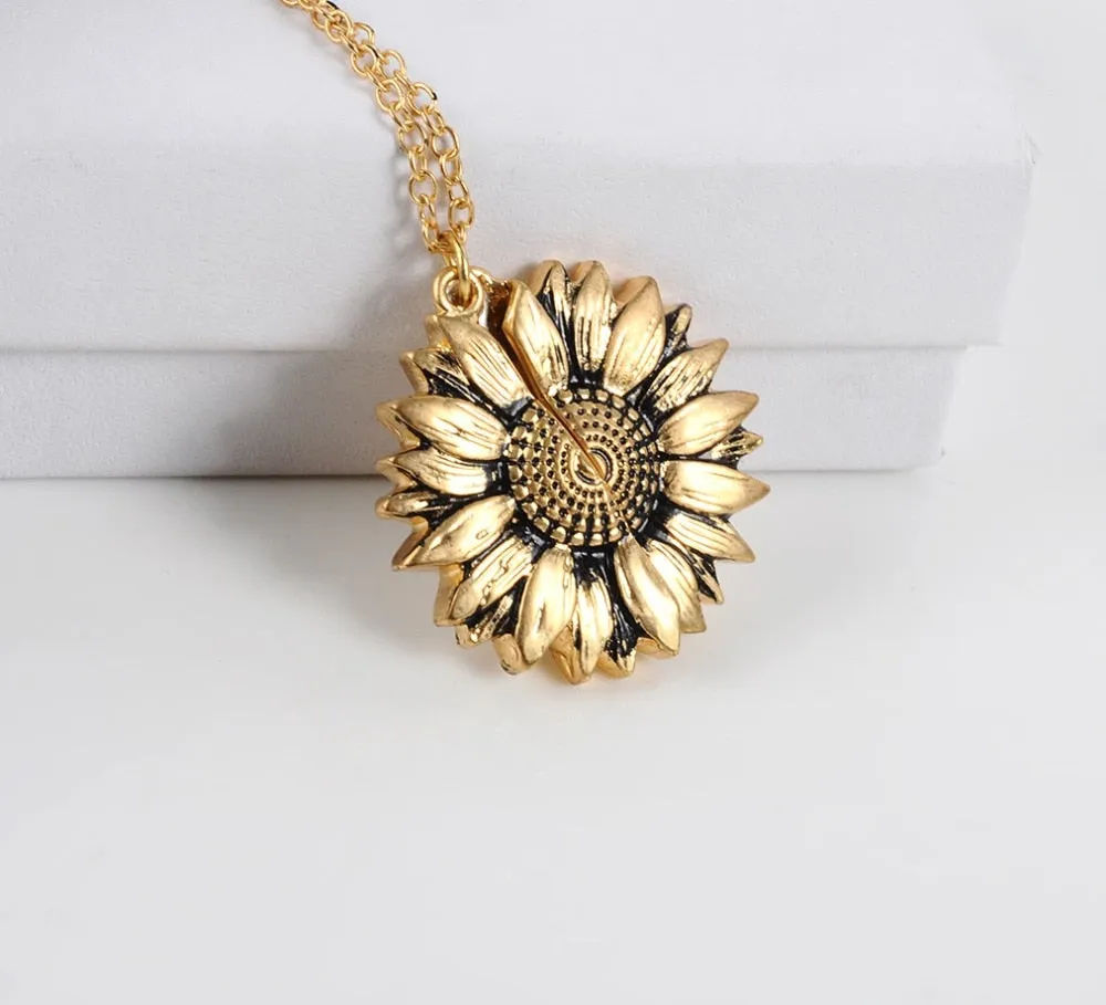 You Are My Sunshine Sunflower Necklace