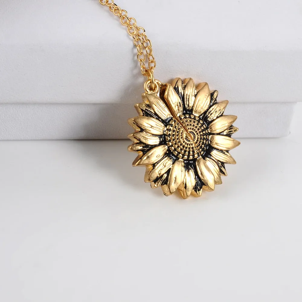 You Are My Sunshine Sunflower Necklace