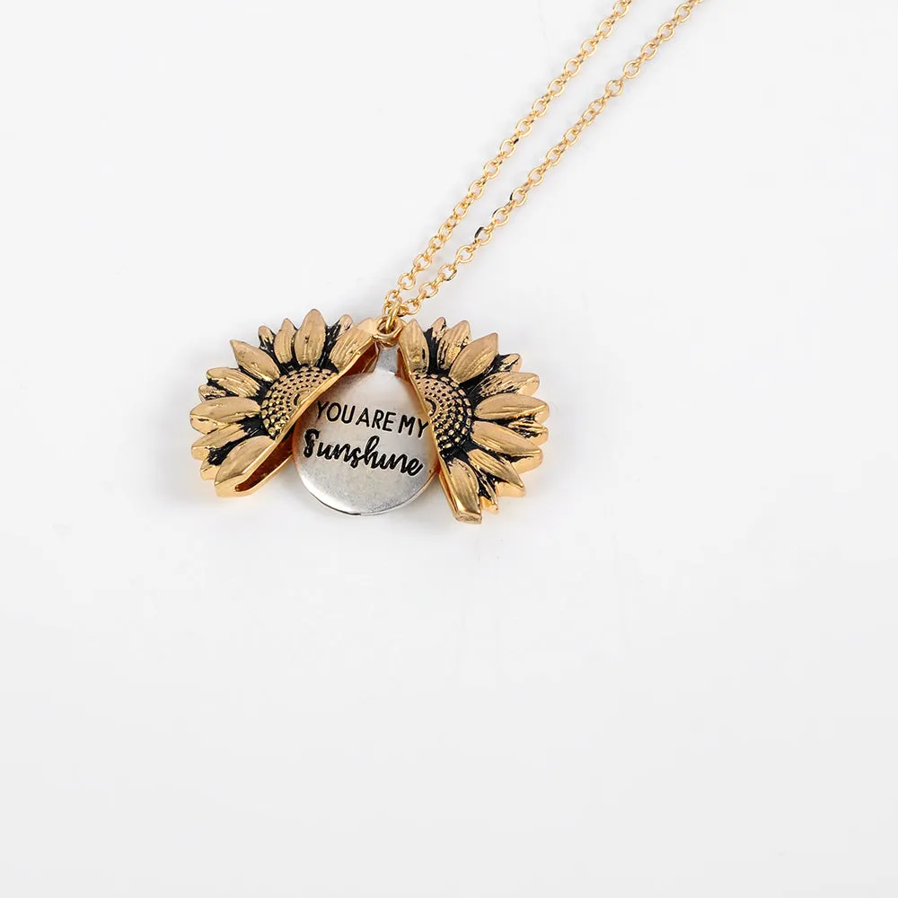 You Are My Sunshine Sunflower Necklace