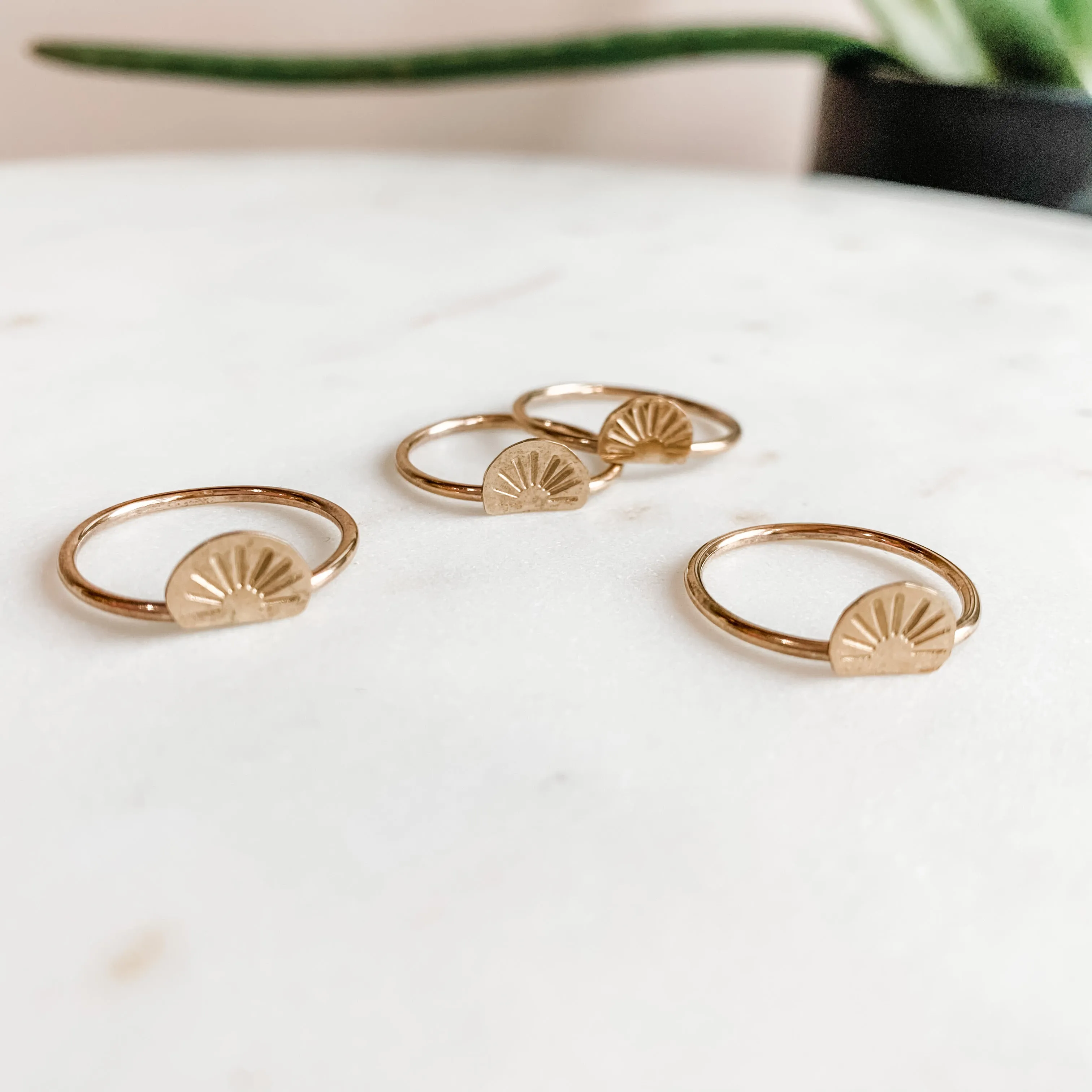 You Are the Sun Stacking Ring Gold