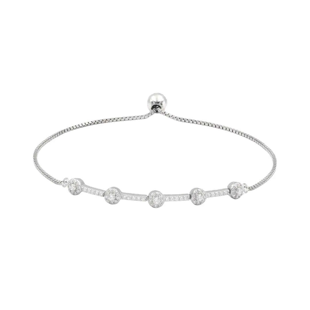 Zarkan Five Star Minimal Silver Bracelet