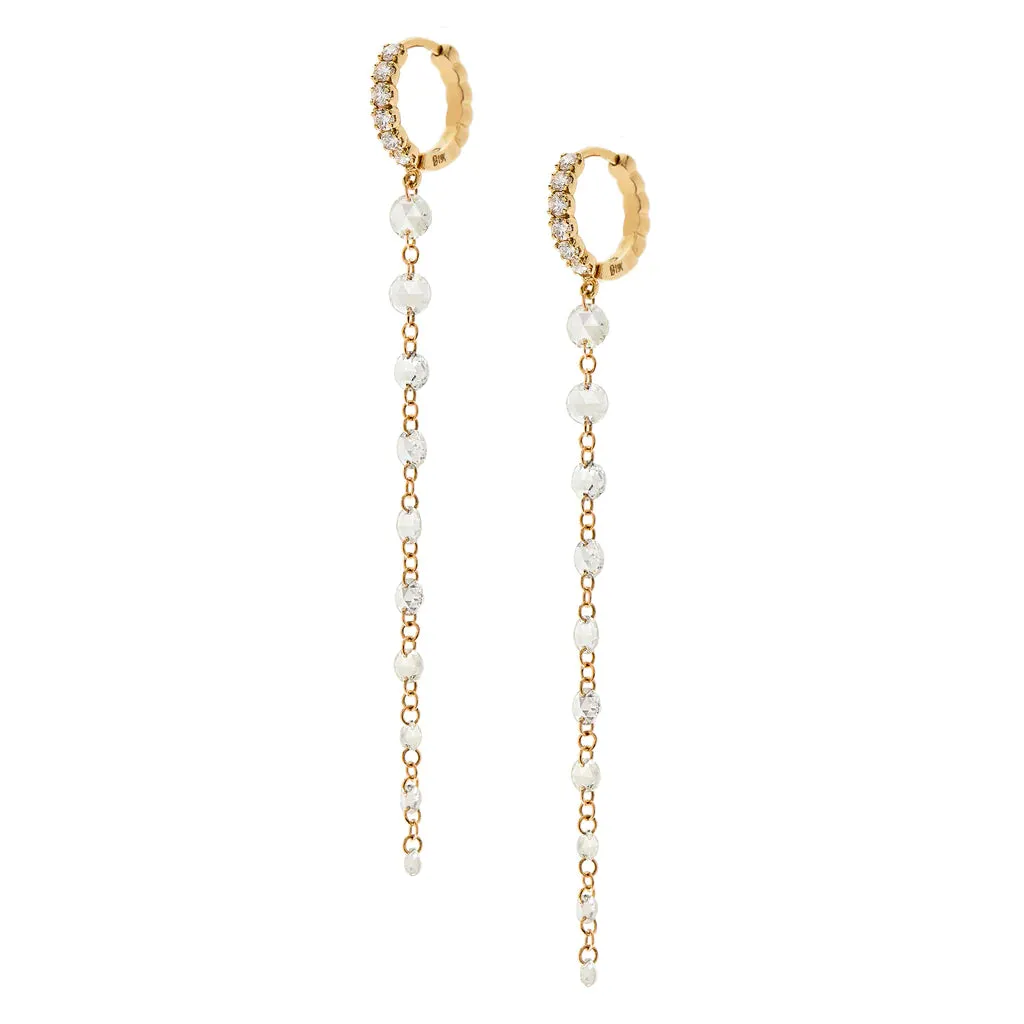 Zelda Cien Rose Cut Diamond Linear Earrings